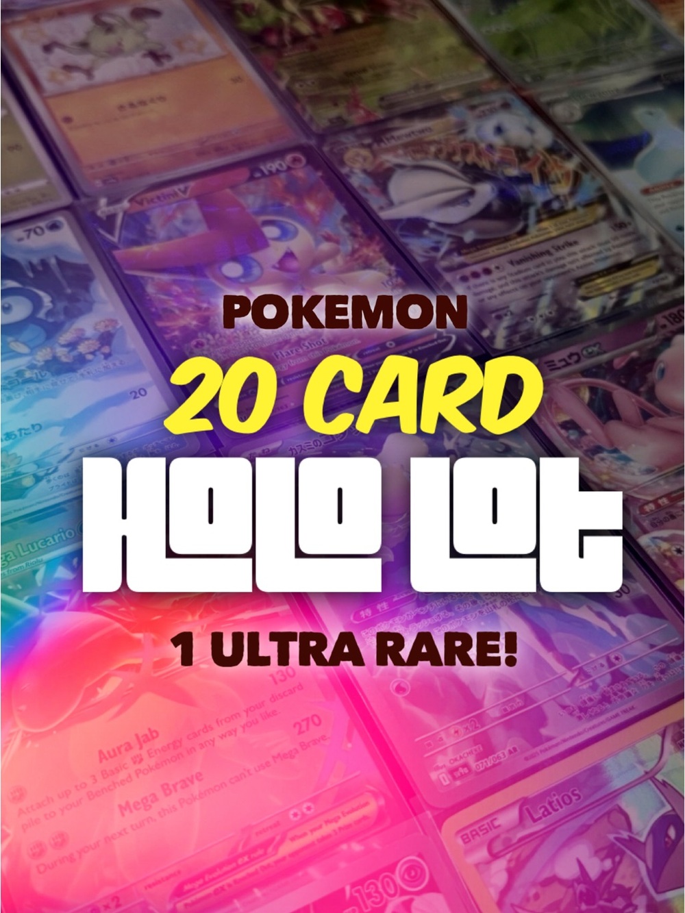 20 HOLO including 1 ULTRA RARE V/EX/FA, etc) Pokemon card Bulk Lot READ